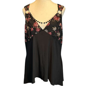 Y2K Whimsigoth romantic floral tank top
